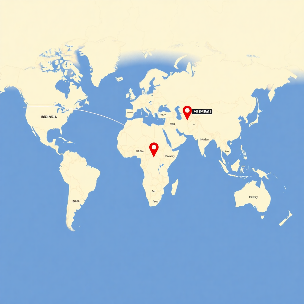 global map visual showing trade connectivity and market expansion